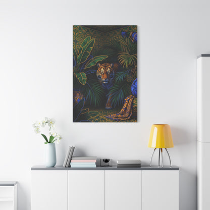 Exotic Tiger Jungle Interior Tropical Wall Art & Canvas Print