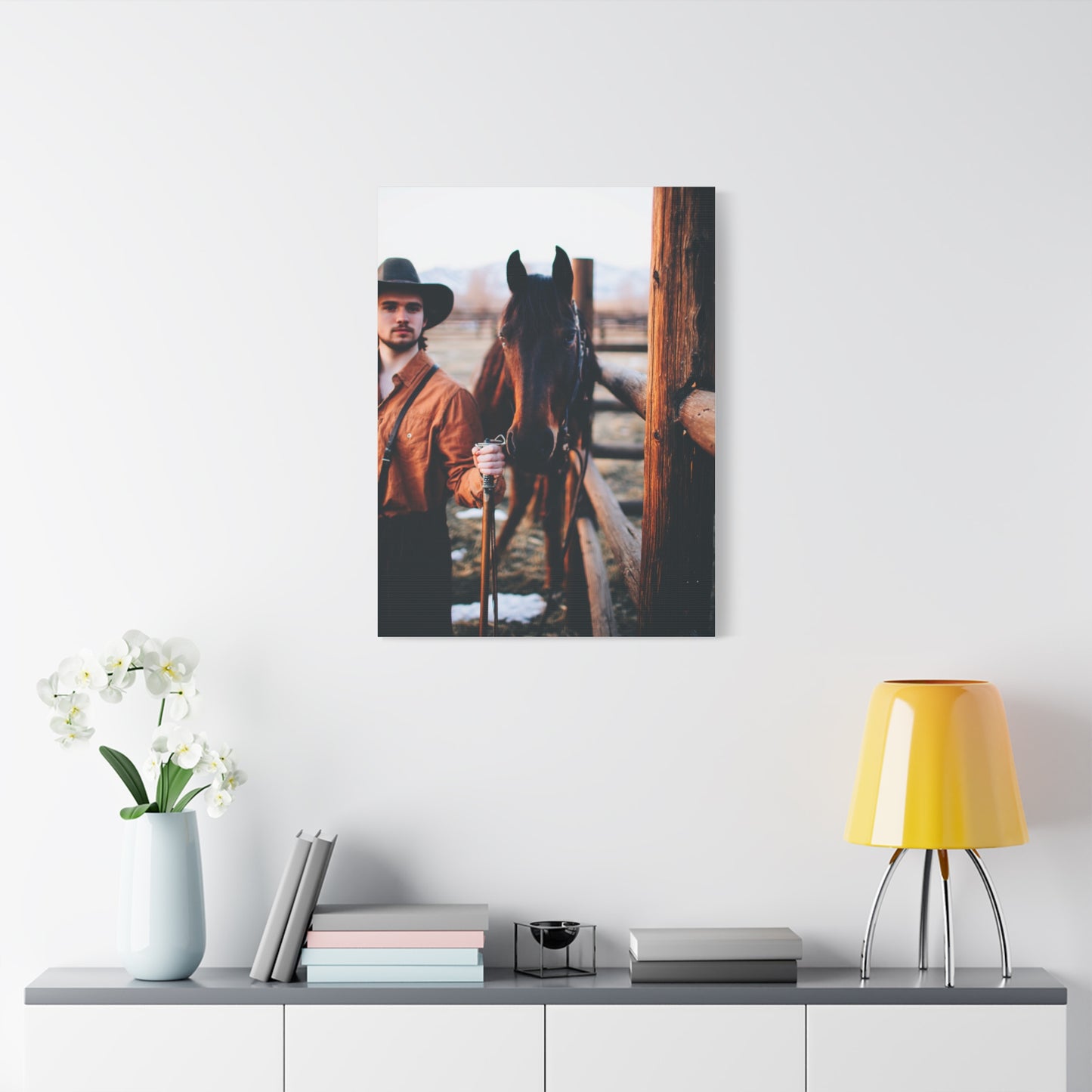 Ranch Fence Cowboy Wall Art & Canvas Print