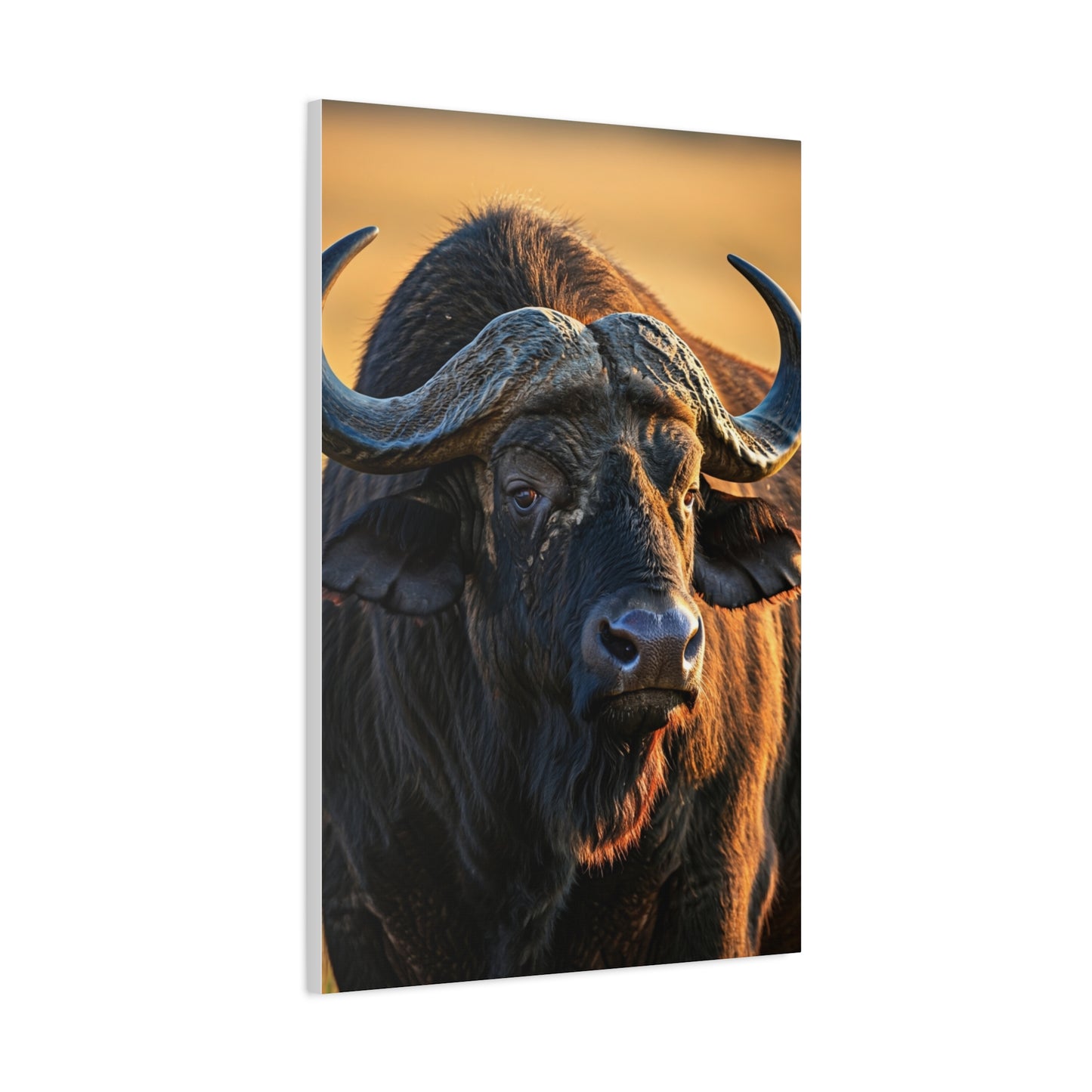 Golden Sunset Cape Buffalo Portrait Wall Art & Canvas Print