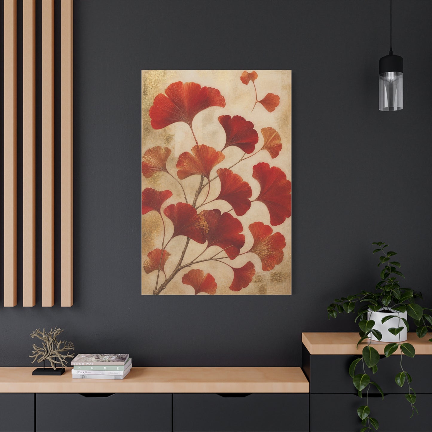 Red Ginkgo Botanical Composition Wall Art & Canvas Print