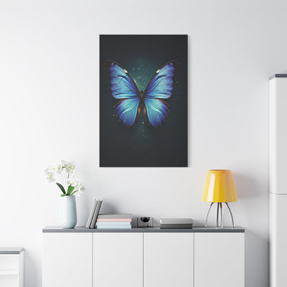 Luminous Sapphire Butterfly Portrait Wall Art & Canvas Prints