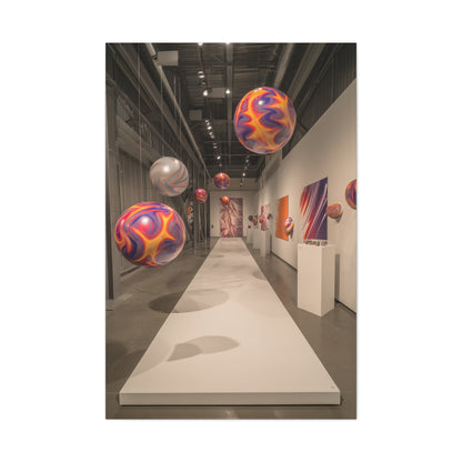 Floating Color Sphere Gallery Installation Wall Art & Canvas Print
