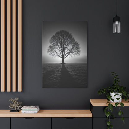 Lone Tree Silhouette Dawn Wall Art & Canvas Prints