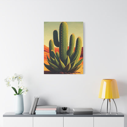 Southwestern Saguaro and Agave Desert Illustration Wall Art & Canvas Prints