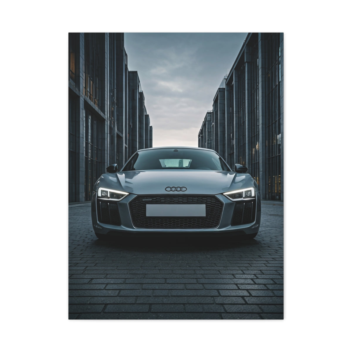 Audi R8 Berlin Minimalist Street Frame Wall Art & Canvas Prints