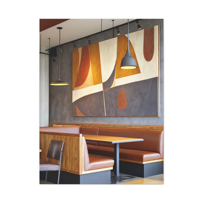 Warm Geometric Restaurant Booth Wall Art & Canvas Print