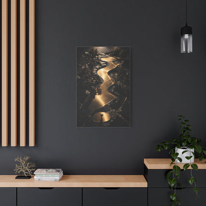 Sculptural Gold Golf Terrain Wall Art & Canvas Print
