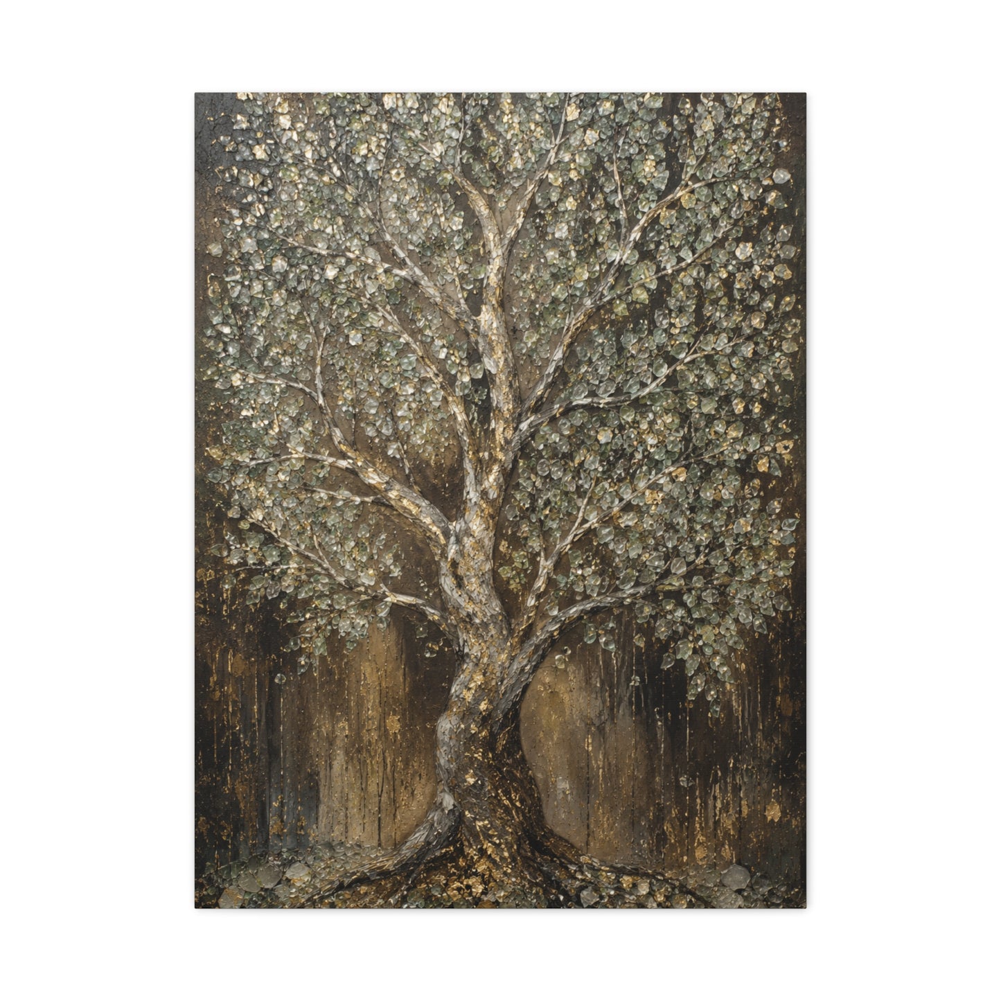 Golden Abstract Tree Texture Luxury Trees Wall Art & Canvas Print