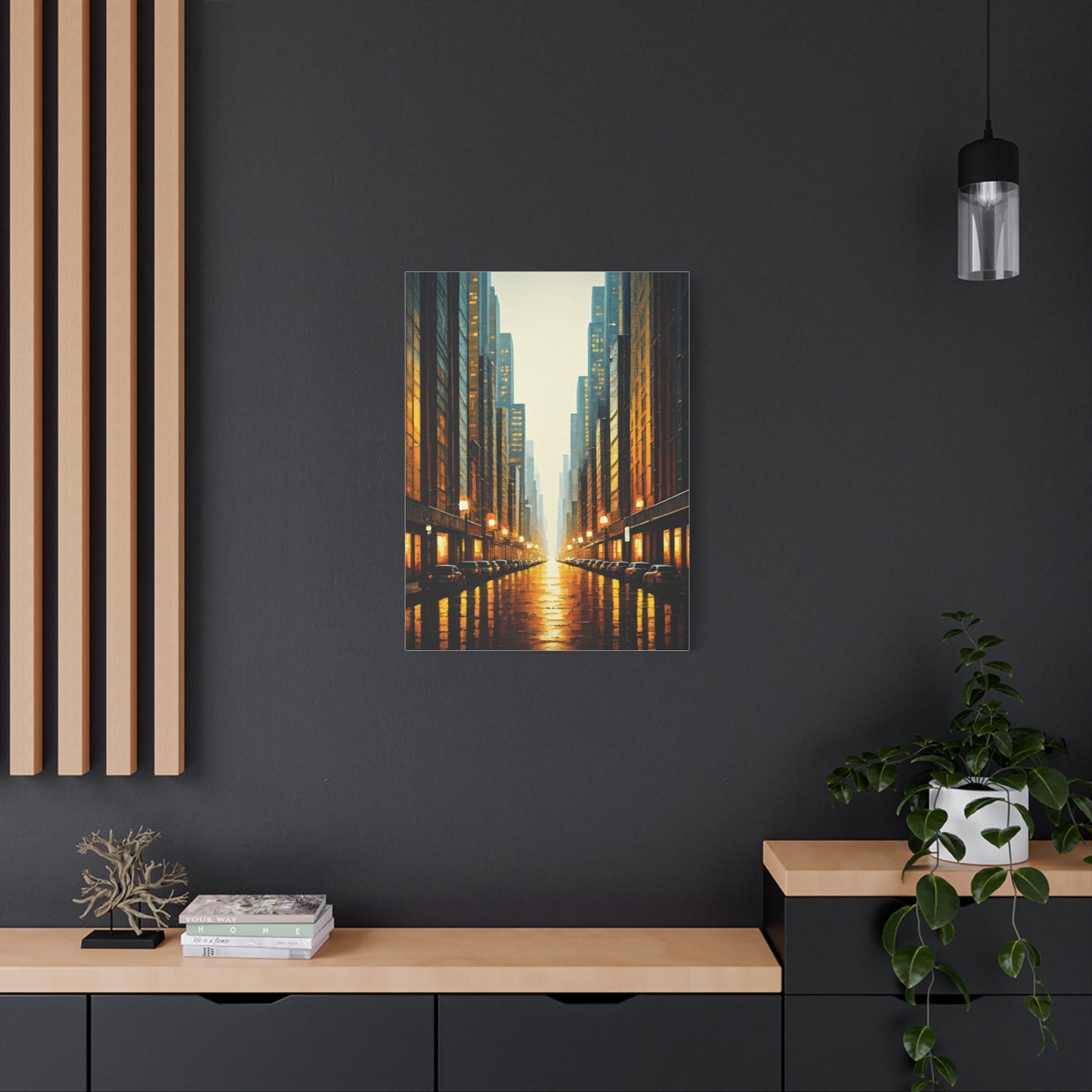 Golden City Reflection Wall Art & Canvas Prints