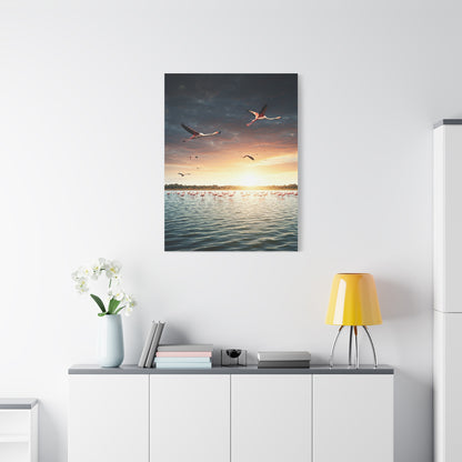 Birds Over Tranquil Ocean Sunrise Wall Art & Canvas Prints