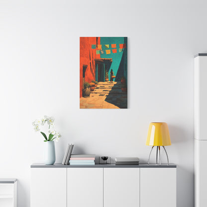 Mexican Market Street Folk Scene Wall Art & Canvas Print