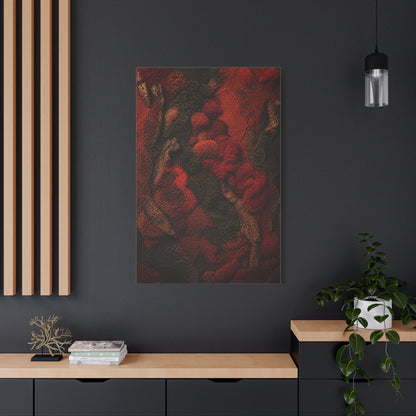 Biophilic Red Moss Texture Wall Art & Canvas Print