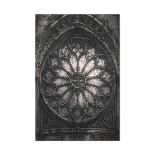 Gothic Rose Window Stone Wall Art & Canvas Print