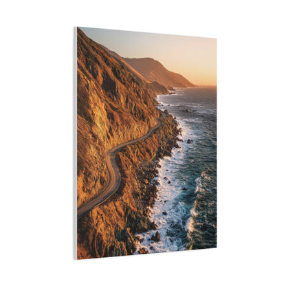 Winding Coastal Highway Above Ocean Cliffs Wall Art & Canvas Print