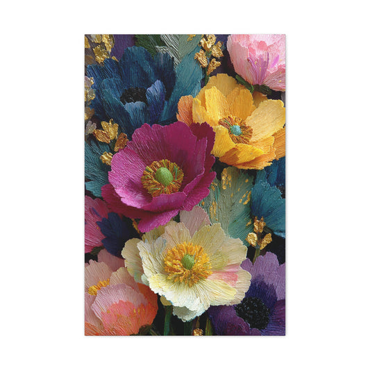 Textured Floral Relief Composition Wall Art & Canvas Print