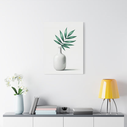 Minimal Vase with Green Leaves Wall Art & Canvas Prints