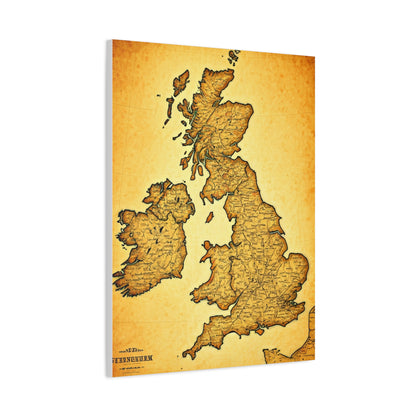 World Map on Aged Scroll Background Wall Art & Canvas Prints .
