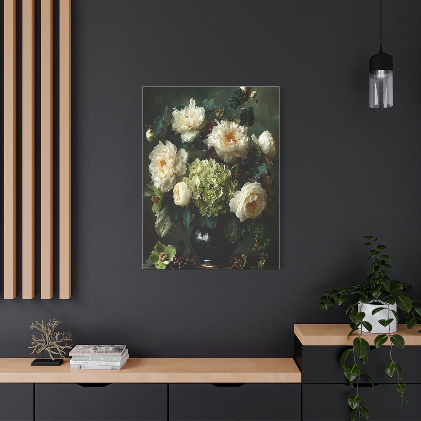 Dutch Floral Green Still Life Wall Art & Canvas Print