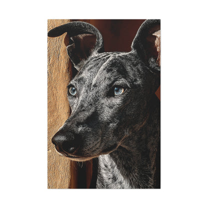 Minimalist Whippet Portrait Wall Art & Canvas Print
