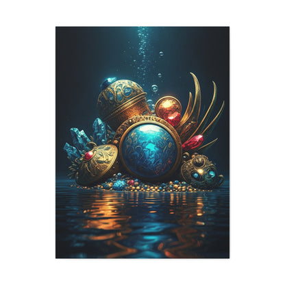 Sunken Royal Treasure Relics in Deep Blue Water Wall Art & Canvas Prints
