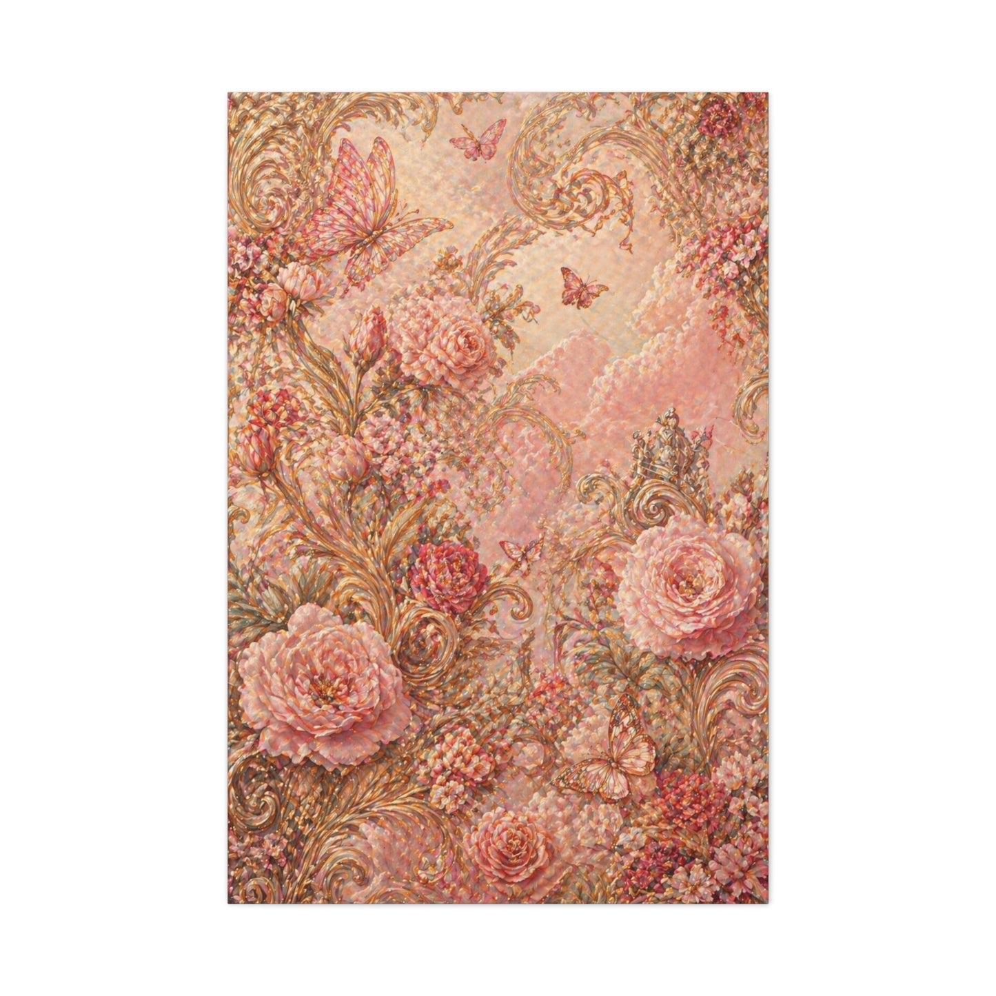 Blush Rococo Floral Fantasy Wall Art & Canvas Print