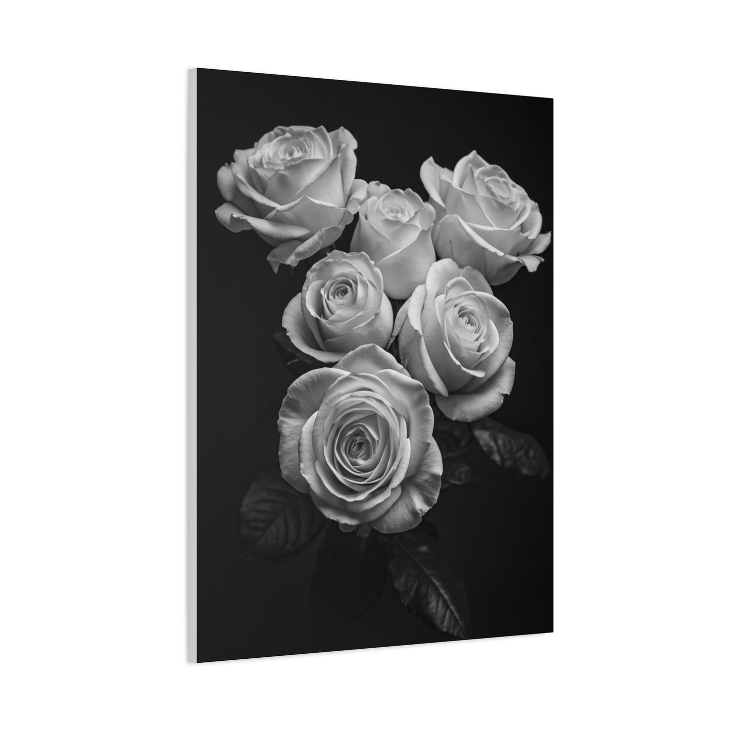 Classic White Rose Bouquet Monochrome Wall Art & Canvas Prints