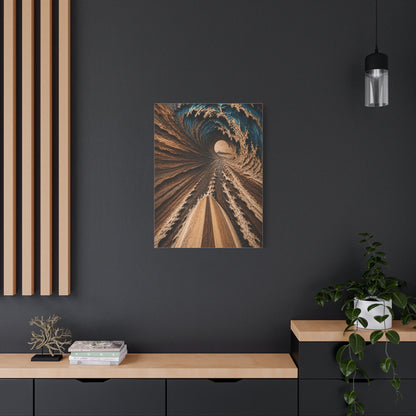 Wooden Barrel Tunnel Surf View Wall Art & Canvas Print