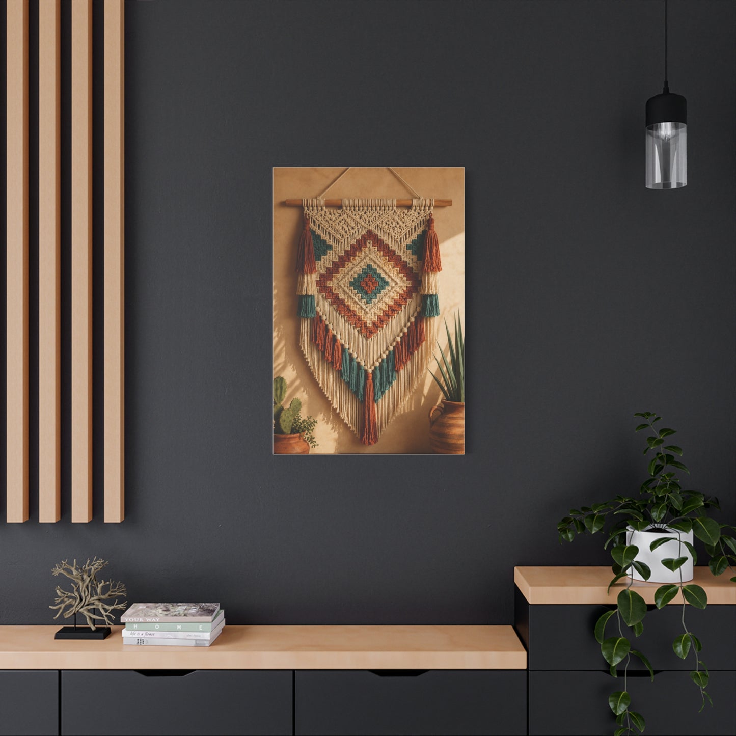 Southwestern Macrame Textile Wall Art & Canvas Print