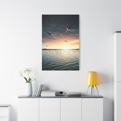 Birds Over Tranquil Ocean Sunrise Wall Art & Canvas Prints