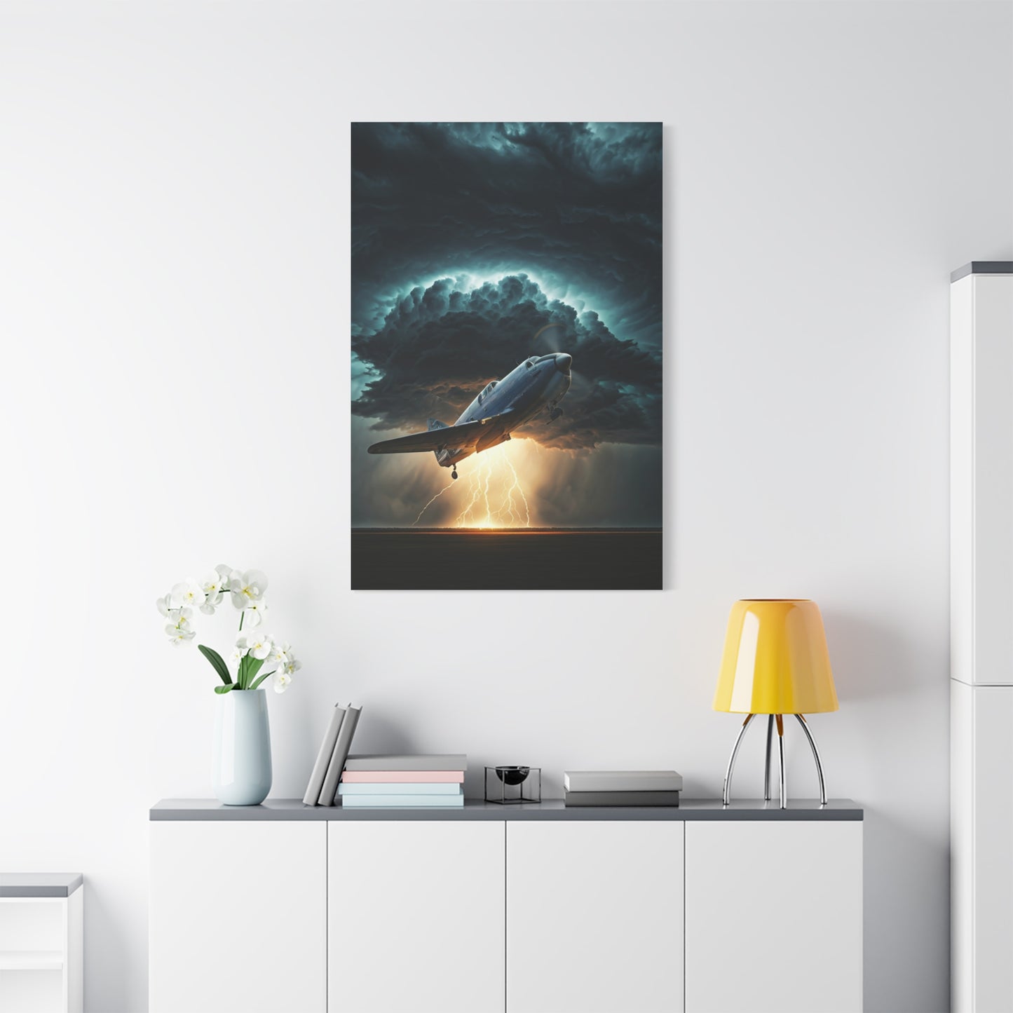 Stormbreaker Aircraft Through Lightning Skies Wall Art & Canvas Prints