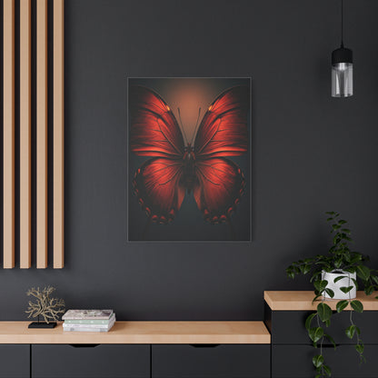 Crimson Ember Butterfly Symmetry Wall Art & Canvas Prints