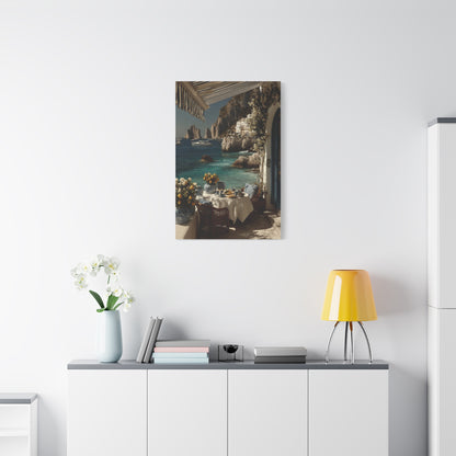 Capri Seaside Breakfast View Wall Art & Canvas Print