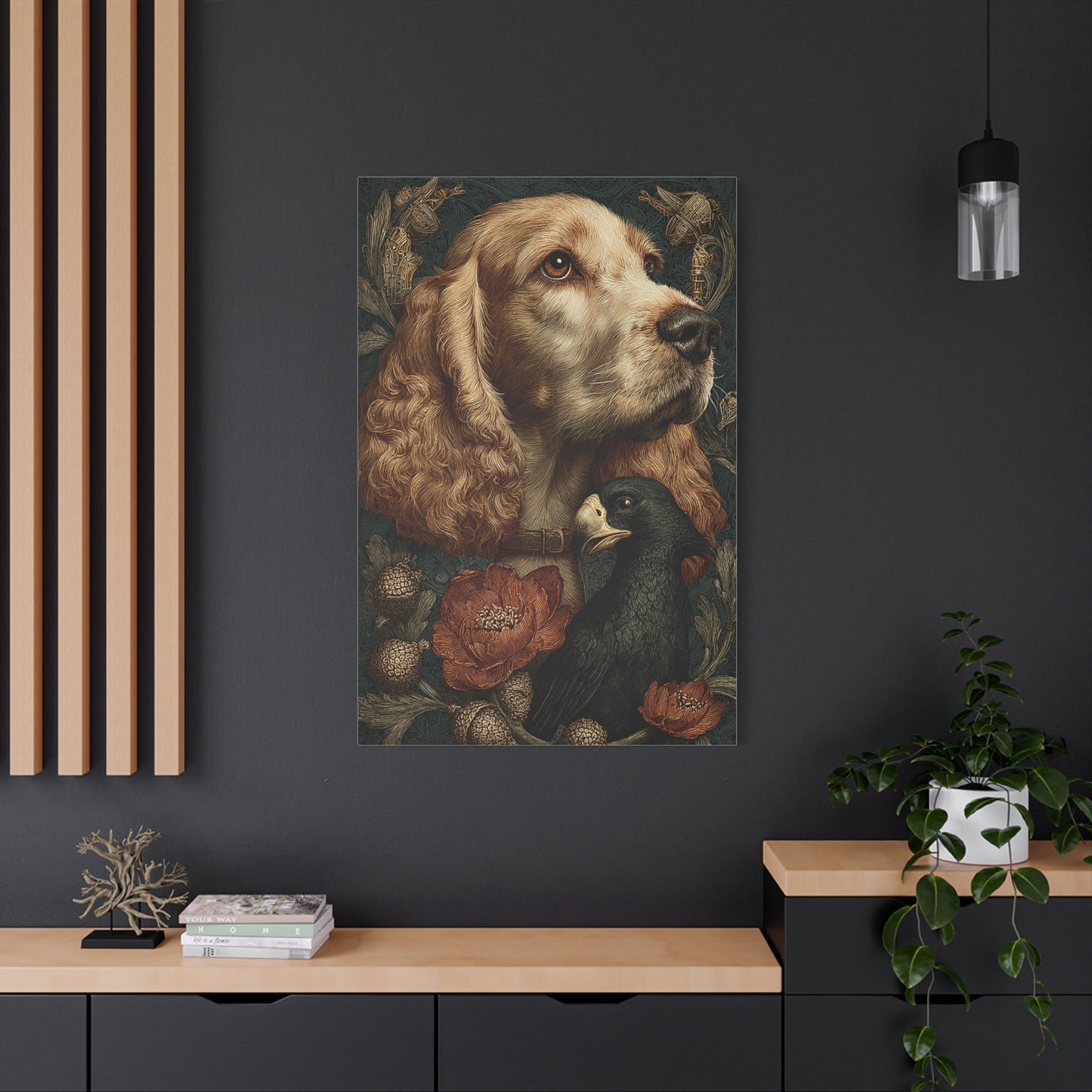 English Cocker Spaniel Botanical Heritage Portrait Wall Art & Canvas Print