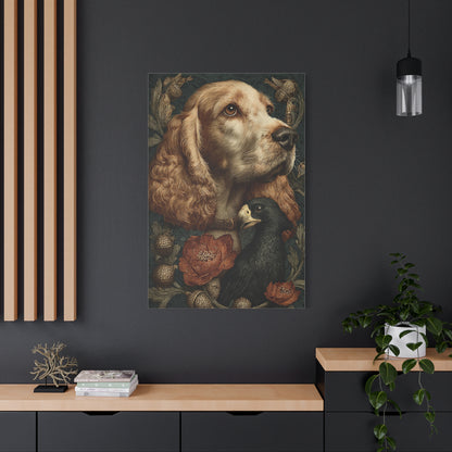 English Cocker Spaniel Botanical Heritage Portrait Wall Art & Canvas Print