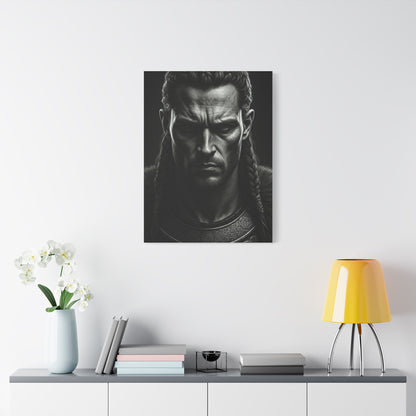 Unyielding Strength Black & White Warrior Portrait Wall Art & Canvas Prints