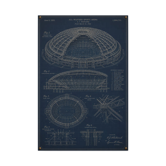 All Weather Stadium Blueprint Sports Wall Art & Canvas Print