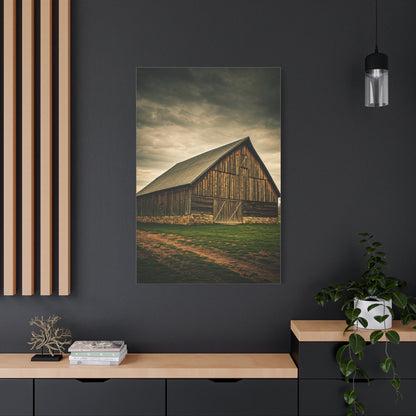Weathered Stone Base Barn Wall Art & Canvas Prints