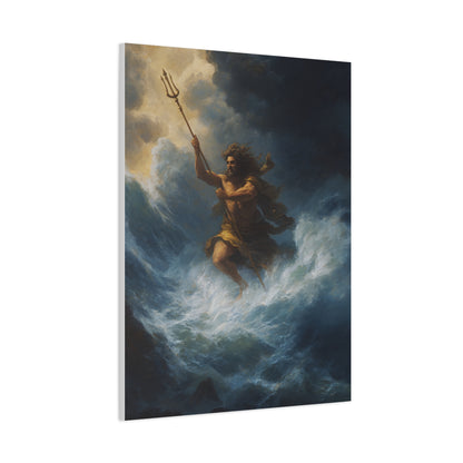 Poseidon God of the Sea Rising from the Storm Wall Art & Canvas Print