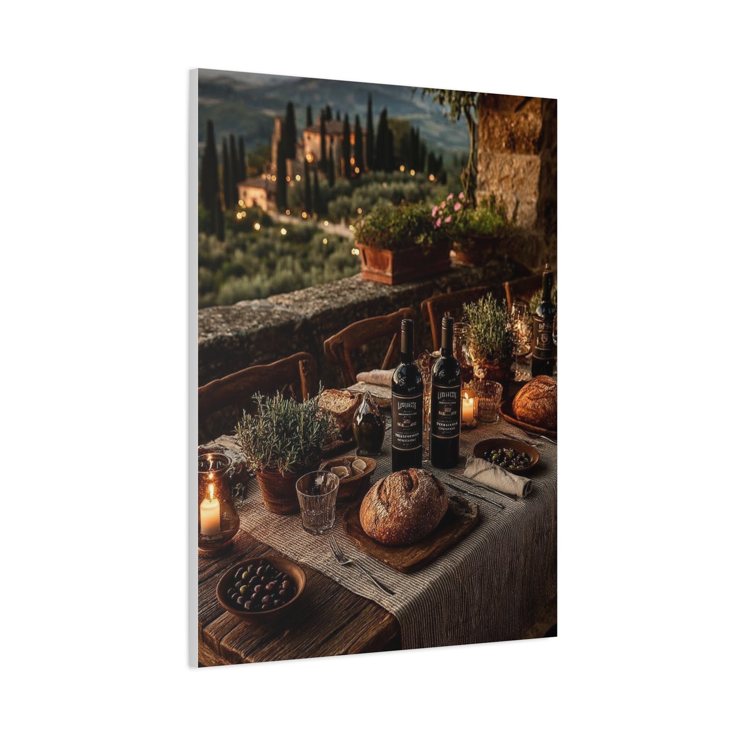 Tuscan Vineyard Dinner Table Wall Art & Canvas Print