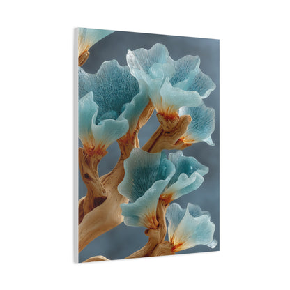 Driftwood and Sea Glass Floral Sculpture Wall Art & Canvas Print