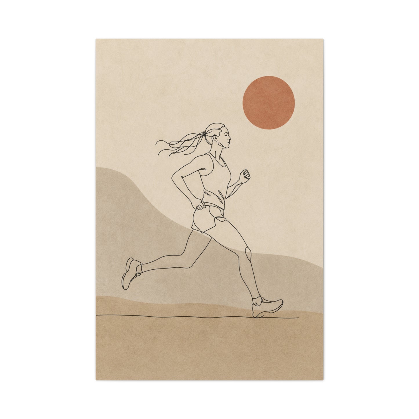 Scandinavian Runner Line Art Sports Wall Art & Canvas Print