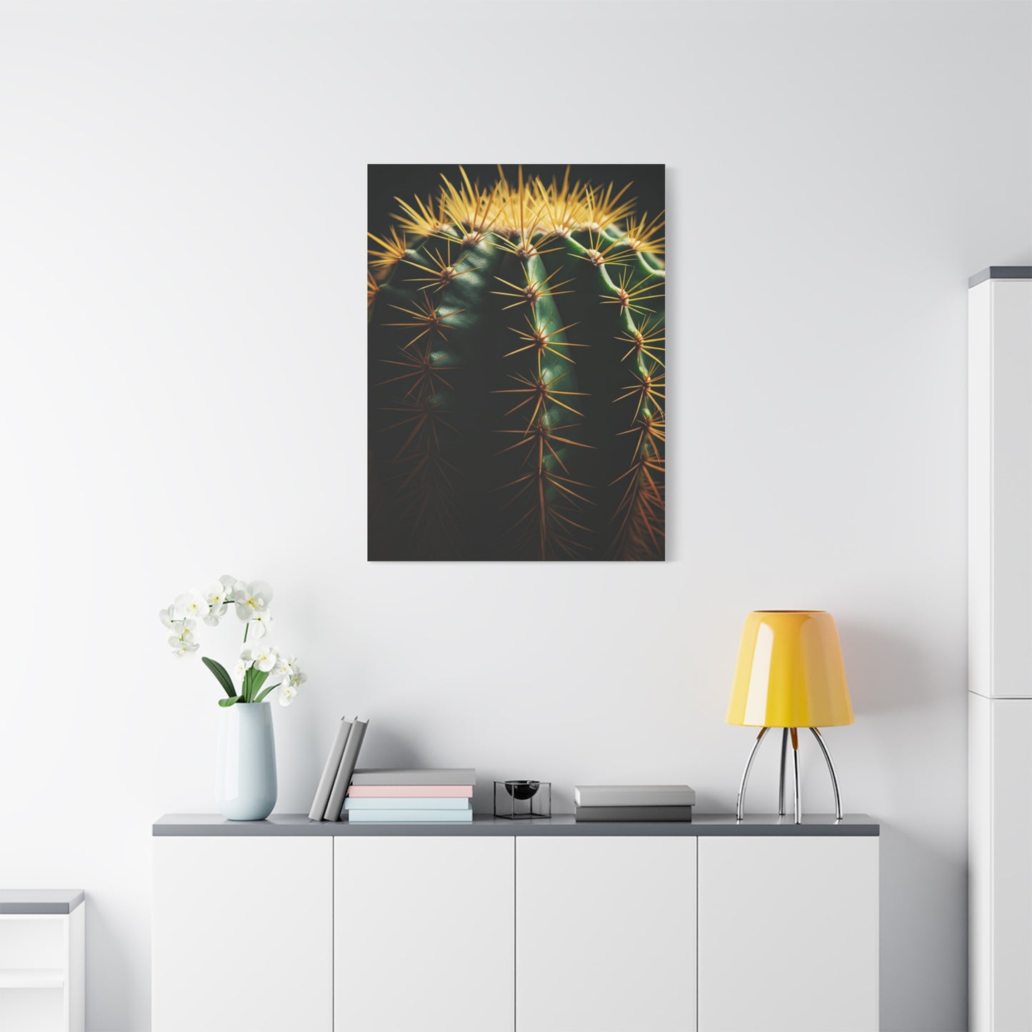 Golden Spine Macro Cactus Wall Art & Canvas Prints
