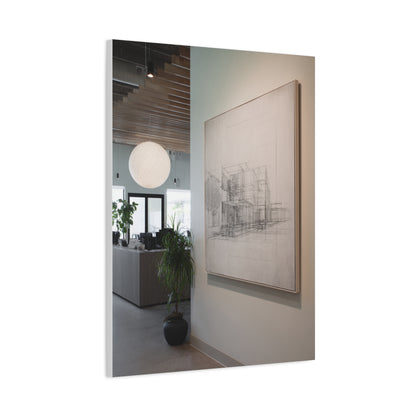 Refined Architectural Linework Artwork Wall Art & Canvas Print