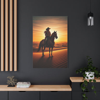 Desert Rider at Golden Sunset Wall Art & Canvas Prints