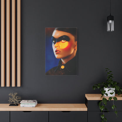 High Fashion Editorial Neon Shadow Portrait Wall Art & Canvas Print