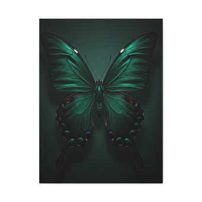 Symmetrical Emerald Butterfly Portrait Wall Art & Canvas Prints