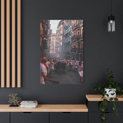San Fermín Running of the Bulls Street Charge Wall Art & Canvas Print