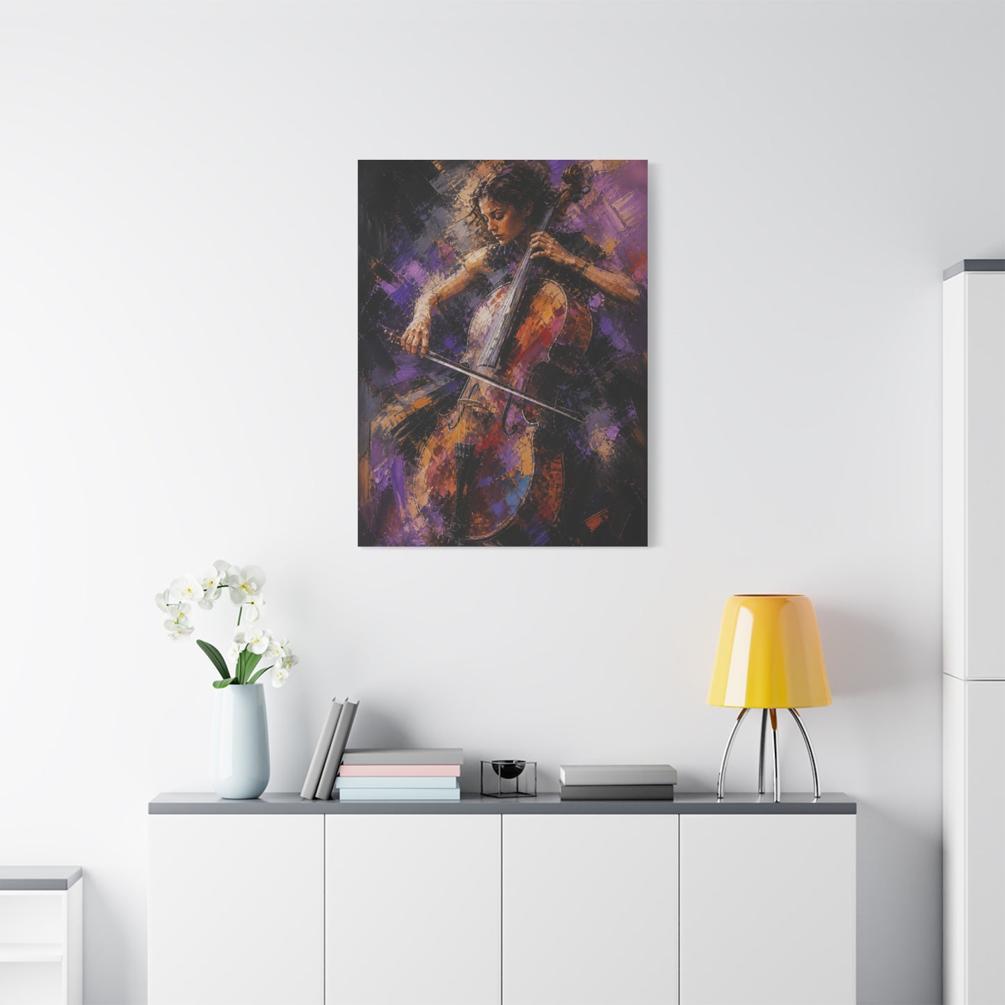 Abstract Cellist Motion Painting Wall Art & Canvas Print