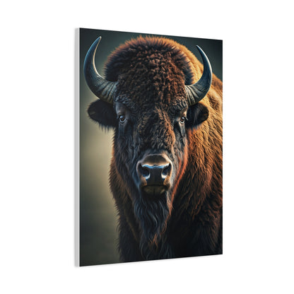 Cinematic American Bison with Golden Rim Light Wall Art & Canvas Print