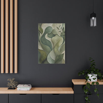 Biophilic Jade Embrace Abstract Wall Art & Canvas Print